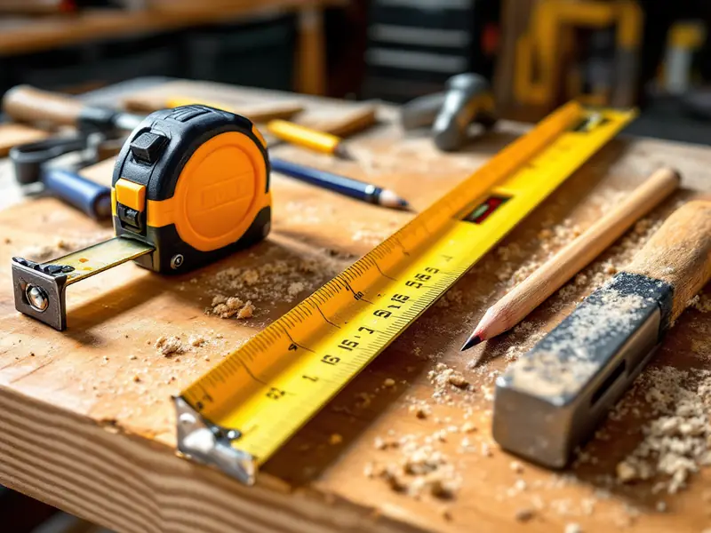 Carpenter tools on a workbench